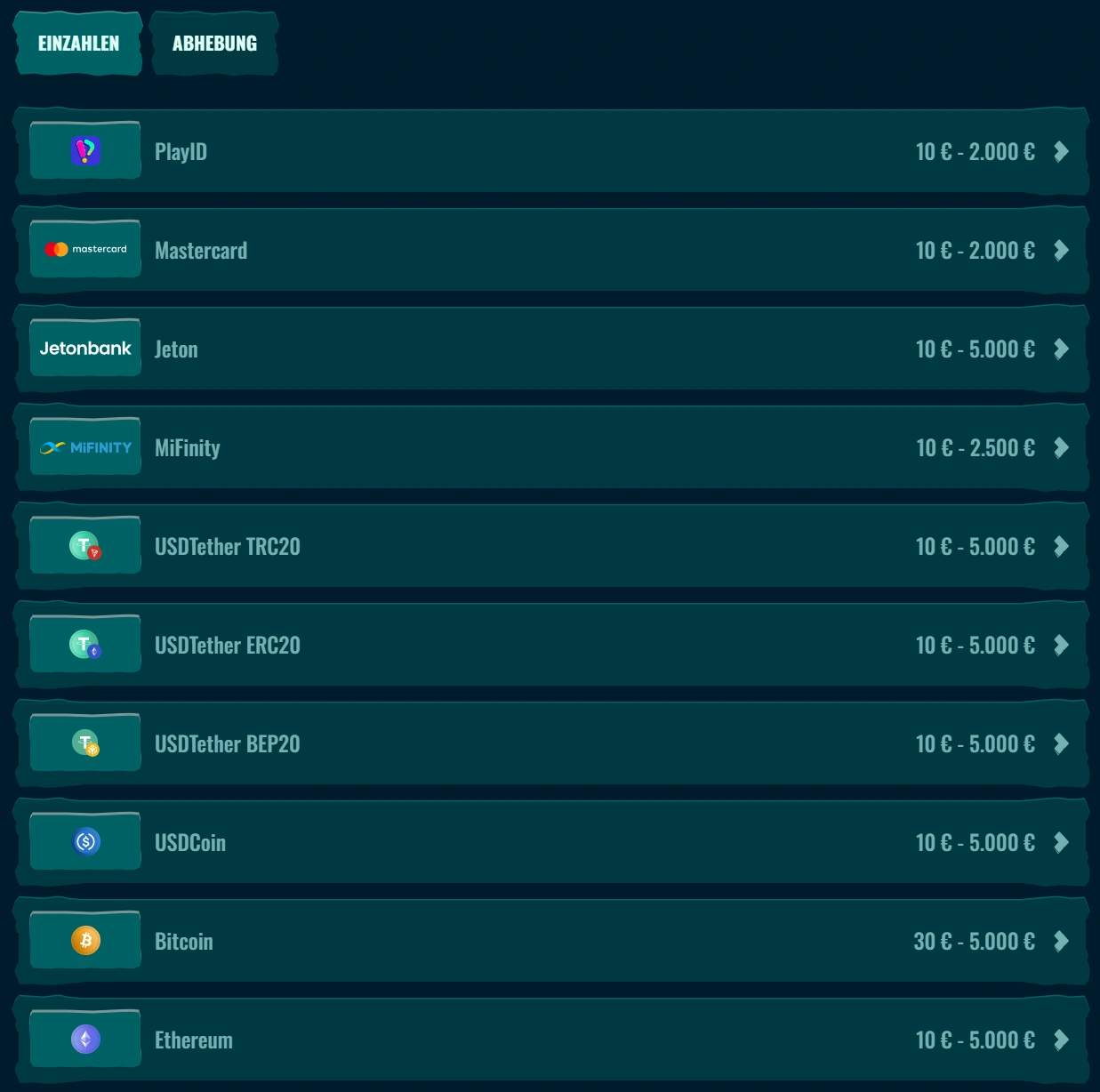Banking im Spinanga Casino