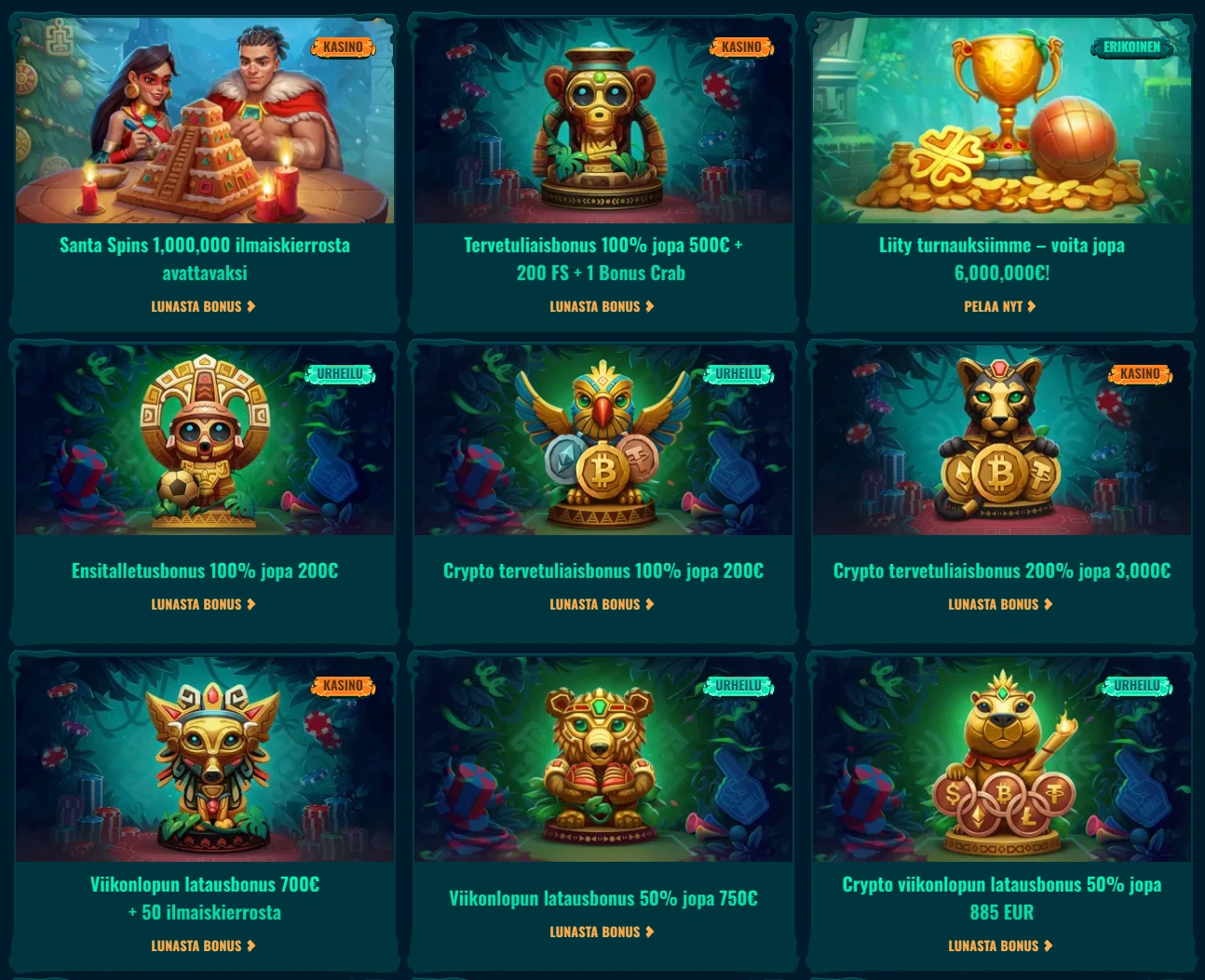 Bonukset & Kampanjat Spinanga Casinolla