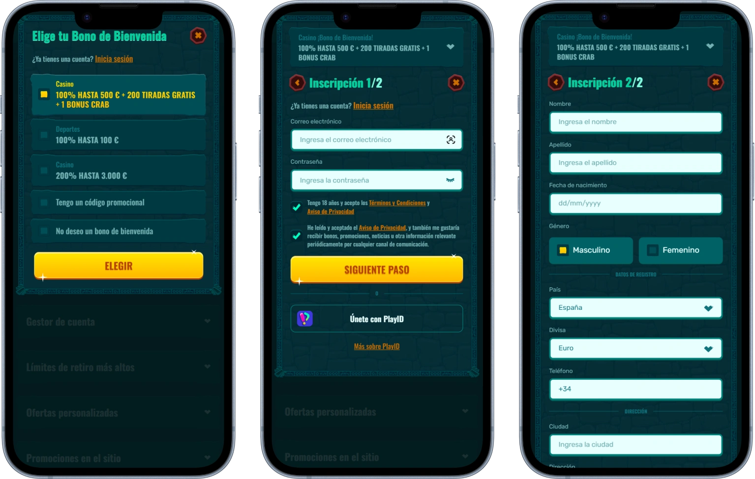 Registro e Inicio de Sesión en el Casino Spinanga