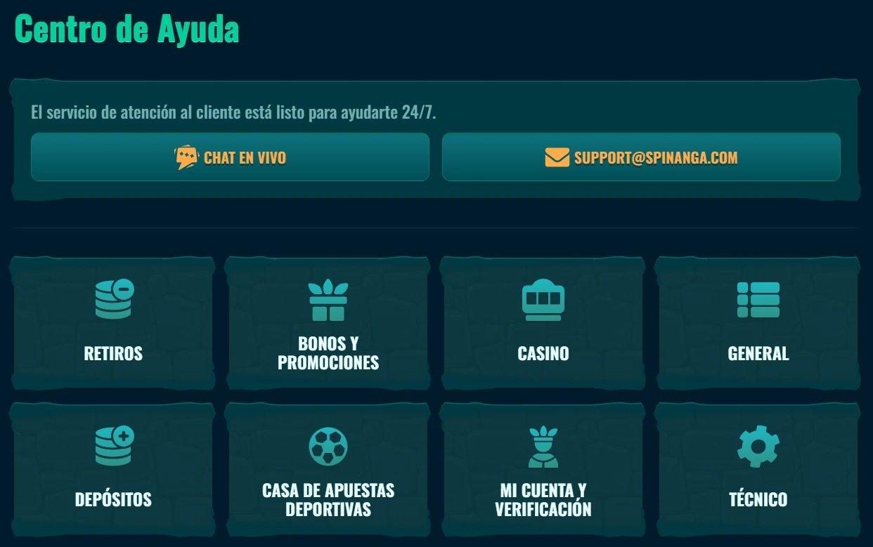 Servicio al Cliente de Spinanga